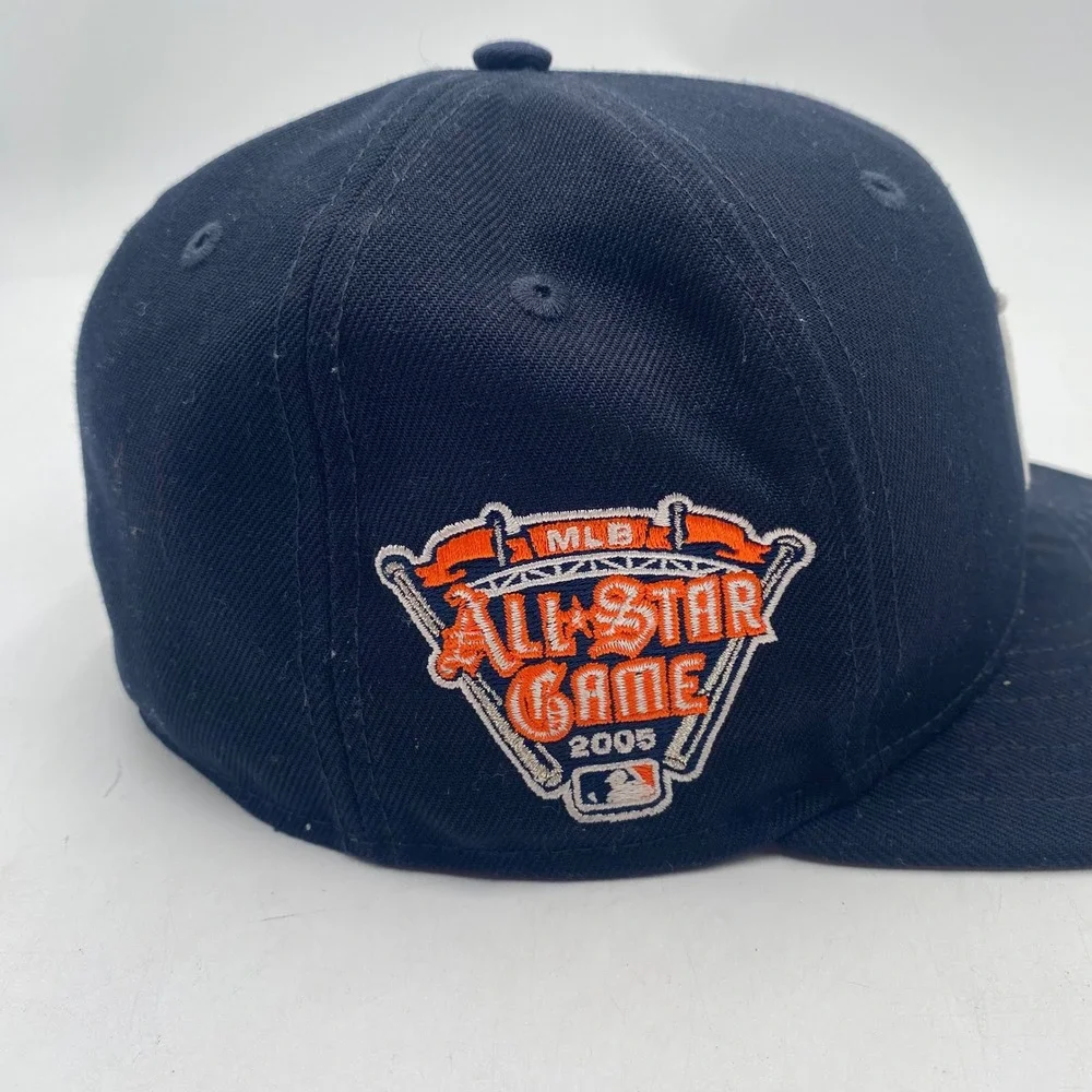 DETROIT TIGERS New Era 59FIFTY Fitted Hat 7 1/4 Navy 2005 All-Star Game Patch